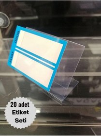 Resim Özfiliz Mağaza Ekipmanları (20 ADET) Ayaklı Ve Açılı Pvc Ürün Etiketi, Fiyat Etiketi, Raf Etiketi, Tezgah Etiket Seti 
