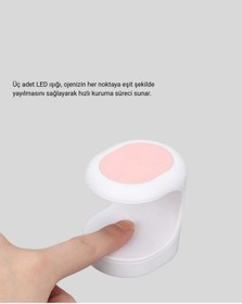 Resim Zengemtx Led Mini Oje Kurutucu Taşınabilir Hızlı Kuruma Cihazı 3 Led Işıklı 