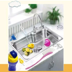 Resim Geeroyoo Yeni Doğan Biberon Temizleme Fırçası - Nylon Yapılı, Mavi, 45x250mm, Bebek Biberon Hijyen Fırçası 