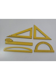 Resim Cetvel Takımı 5 Li Set 3 Mm Mdf Matematik-okul İçin 