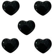 Resim 5 Adet Tomurcuk Porselen Çocuk Odası Siyah Kalp Mobilya Kulp Siyah 