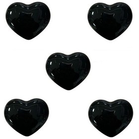 Resim 5 Adet Tomurcuk Porselen Çocuk Odası Siyah Kalp Mobilya Kulp Siyah 