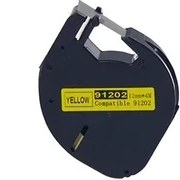 Resim Dymo Letratag 59423 Sarı Plastik Etikete Siyah 