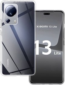 Resim m.tk moveteck Xiaomi Mi 13 Lite Uyumlu Kılıf Kamera Lens Korumalı Şeffaf Esnek Silikon Transparent Crystal Clear 
