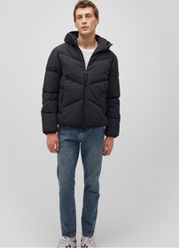 Resim Mavi - Kapüşonlu Siyah Şişme Mont 0110360-900 Siyah 