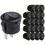 Resim 16mm Siyah Mini Anahtar - 2-Pin ON/OFF Anahtarı 3A 250VAC/125VAC Derecelendirme, Hızlı Bağlantı, Spst Konfigürasyonu, Oda Elektrikli Kablolama, Oda Elektrikli Anahtar için İdeal | Şık Siyah Kaplama | Bakır Kontaklar, Elektrik Kutusu için Anahtarlar 
