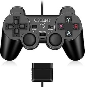 Resim OSTENT Sony Playstation PS2 PS1 PS One PSX Konsol Çift Şok Titreşim Video Oyunları için Kablolu Analog Denetleyici Gamepad Joystick Joypad 