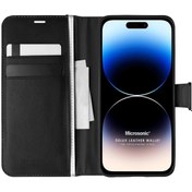 Resim Apple Iphone 14 Pro Kılıf Delux Leather Wallet Siyah Microsonic