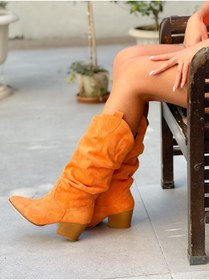 Resim irmona Terry Orange Turuncu Dana Süet Körüklü Dallas Çizme 