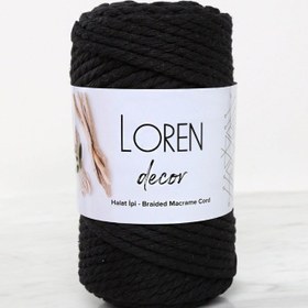 Resim Loren Decor 3 Büküm Makrome İpi Siyah - L006 