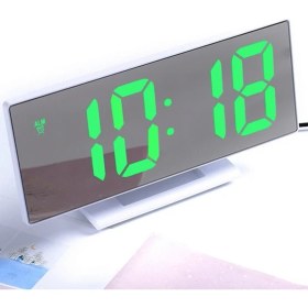 Resim Hanyang HKWC129-WHITEGREEN Dijital Çalar Saat Masaüstü Izle Çocuklar Için Yatak Odası Ev Dekor Sıcaklık Erteleme Fonksiyonu Masa Masa Saati LED Saat Elektronik (Yurt Dışından) 
