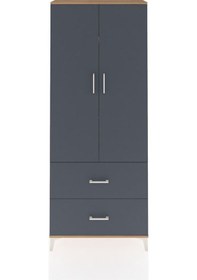 Resim Arges Dolap 3 Raflı 2 Çekmeceli 2 Kapaklı 88x30x221 Çam-antrasit Atlas Çam 