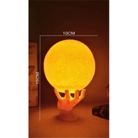 Resim 12cm El Standlı Ay Küresi neon led lamba hediyelik eşya avize masa lambası gece lambası moon yılbaşı hediye 
