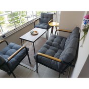 Resim MODERN Metal Kanepe Koltuk Takımı - 2+1+1 + Sehpa 