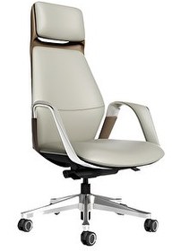 Resim Hunt Mobilya Nuna Krem Deri Ofis Yönetici Koltuğu 
