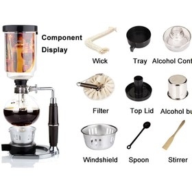 Resim Genel Markalar Vakumlu Kahve Makinesi Sifon Kahve Makinesi Japon Tarzı Vakumlu Cam Sifon Sıyırıcı 1-3 Bardak Sifon 