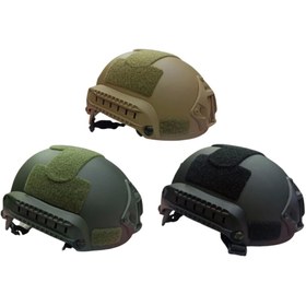 Resim Genel Markalar Koruyucu Yeşil Kulak Açık Raylı Air-soft Kask Miğfer 