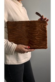 Resim pionoi Hakiki Deri El Çantası Clutch Tablet Ipad/tablet Kılıfı Astarlı (KAHVERENGİ) 