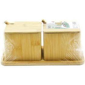 Resim 2pcs Baharatlık - Tuzluk Ahşap Bambu 4915 Çok Renkli 