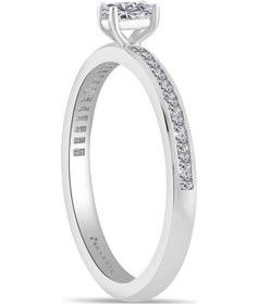Resim 0.50 Karat Oval Tektaş Pırlanta Yüzük Beyaz Altın 