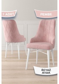 Resim Canisa Concept Neta Serisi, 1.sınıf Babyface Kumaş Pembe Sandalye, Beyaz Gürgen Ayak Sandalye Pembe Ayakları Beyaz 