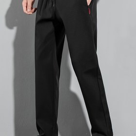 Resim Erkekler İçin Büyük Beden Günlük Jogger Pantolonlar - Bahar/Yaz İçin Rahat, Çok Yönlü Spor Pantolonlar, Düz Renk Fermuar Detaylı, İşe Gidiş Geliş İçin, Büyük Beden, Bol Kesim, BÜYÜK BEDEN 