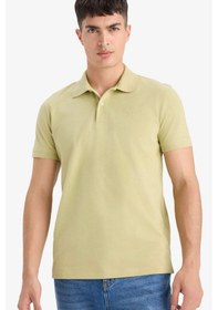 Resim DeFacto %100 Pamuk Slim Fit Dar Kesim Polo Yaka Kısa Kollu Pamuklu Nakışlı Pike Tişört E2633AX25SMKH517 