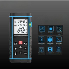 Resim Profesyonel 40 Metre Dijital Lazer Metre Ölçer Lcd Ekran, Su Terazili, Alan Hacim 