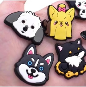 Resim Ozn Aksesuar Ledli Yanıp Sönen Köpek Figürlü Terlik Süsü Üç Boyutlu/ışıklı 3D Charm/jibbitz 