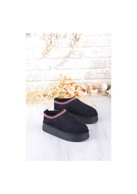 Resim Fort 1191 İçi Kürklü Kalın Taban Önü Kapalı Kışlık Kadın Terlik Siyah 