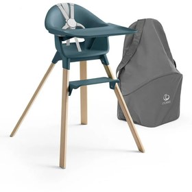 Resim Clikk Mama Sandalyesi, 3 Kademeli Ayar, 5 Nokta Emniyet Kemeri, Tepsi ve Ayak Desteği Dahil - Mavi 