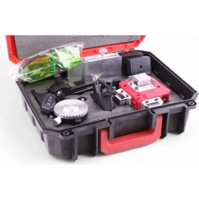 Resim Badem10 Çizgi Lazer Terazi 4d 2 Batarya Otomatik Seviye Ölçüm Cihazı Yeşil Lazeri Hizalama Tek ve Birlikte 