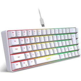 Resim Lemestar Hxsj V200 Rgb Oyun Klavyesi - 68 Tuşlu Taşınabilir Mini Mekanik Hissiyatlı Membran Klavye 