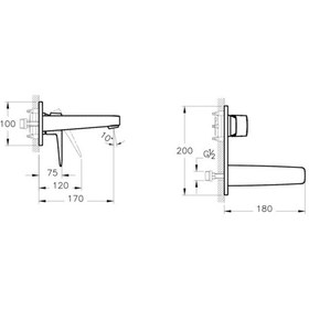 Resim Artema Root Square A4273826 Ankastre Sıva Üstü Lavabo Bataryası Bakır 