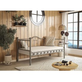 Resim Kamelya Sedir Metal Karyola - 100 X 200 Cm - Gri 