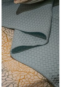 Resim Sofline Premium %100 Pamuk Tek Kişilik Yazlık Pike, Yatak Örtüsü, Terletmez Kumaş Gri Renk 160x240cm Petrol 