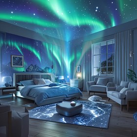 Resim 1 adet YETHKE Aurora Borealis LED Işık, Uzaktan Kumanda ile - USB Güçlü, Ayarlanabilir İç Mekan Dekoratif Işık, Yatak Odası, Oturma Odası, Festivaller ve Partiler için, Şarj Edilebilir Bataryaya İhtiyacınız Yok, Şenlikli Aydınlatma, Uzaktan Kumandalı İşletim 