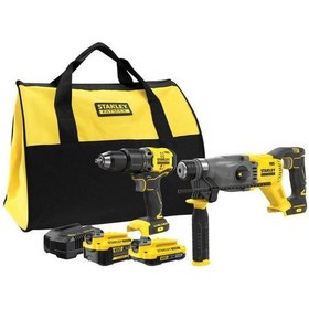 Resim Stanley SFMCK216MDS 18 V Fatmax V20 Kömürsüz Darbeli Matkap + Sds-plus Kırıcı 1 x 4.0 AH , 1 x 2.0 AH 