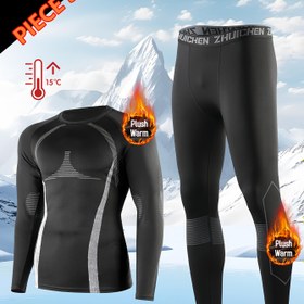 Resim Erkek Kış Sıcak Fleece Astarlı Kayak Kombini - 2 Parça Atletik Set, Uzun Kollu Üst ve Tayt, Nefes Alabilir Nem Çekmez Kumaş, Koşu, Spor Salonu, Kayak, Basketbol, Golf için Dar Kesim, Tüm Mevsim Açık Hava Sporları ve Rahat Giyim, Kış Spor Giyim, Şık Spor Tasarımı, Rahat Uygunluk, Spor Salonu Egzersiz Giysileri, Spor Görünümü, Dayanıklı Spor Giyim, Egzersiz Taytı, Fitness Tutkunları, Koşu Ekipmanı, Spor Stili, Esnek Malzeme, Aktif Giyim Altı, Spor Salonu Kullanıcıları 