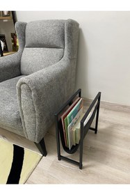Resim TRIA HOME Mercan Koltuk Yanı Dergilik/Gazetelik/Kitaplık (Siyah) 