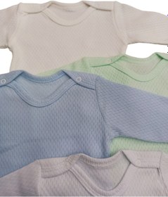 Resim Özdemirli Bebe Uzun Kollu Çıtçıtlı Badi Bisiklet Yaka Hava Alır Kumaş Zıbın 0 - 48 Ay 4'lü Paket Beyaz - Krem - Yeşil - Mavi 