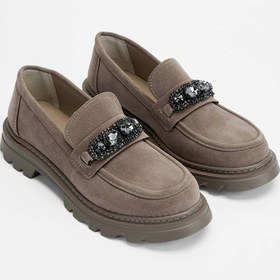 Resim Tamer Tanca Kadın Vegan Vizon Loafer Ayakkabı 817 2399 Bn Ayk Sk23/24 Vızon Suet Vizon 