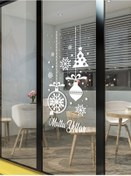 Resim Genel Markalar Mutlu Yıllar Kartanesi Yılbaşı Cam Vitrin Duvar Süsleme Etiket ÖZEL sticker 50X100 cm 