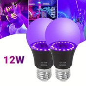 Resim A19 12W Siyah ışık ampulü 1/2 Paket, 80W'a kadar değiştirilebilir, 85-265V E26 Taban Siyah Işık UVA Seviyesi 385-400nm, Vücut Boyası, Siyah Işık Partisi, Cadılar Bayramı için Karanlıkta Parlar 