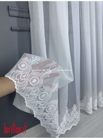 Resim Tül Perde Brillant Marka Tt Zemin Etek İşleme Amazon Desen Çok Renkli 