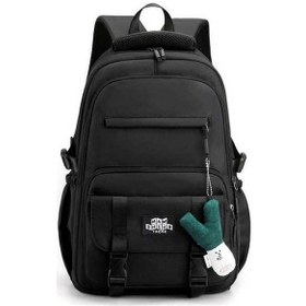 Resim Luckydog Büyük Kapasiteli Sırt Çantası, Minimalist Tasarım, Üniversite & İlkokul Kızları İçin Spor Tarzı Omuz Çantası, Siyah Siyah 