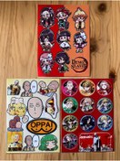 Resim icase One-Punch Man Tokyo İntikamcıları Demon Slayer Sticker Çıkartma Set 3'lü 