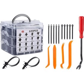 Resim Mega Oto Market Klips Araba Kapı Tampon Plastik Panel Itme Pim Tutucu 630 Parça 