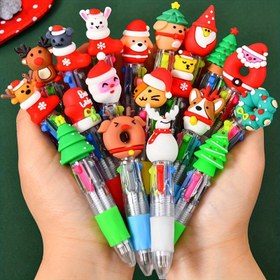 Resim 20'li Paket Şenlikli Mini Noel Kalemleri - Bükülebilir, Plastik, Orta Uçlu, Yumuşak Silikon Kavramalı Oval Şekilli, Ofis ve Tatil Hediyeleri İçin Çeşitli Renkli Tasarımlar 