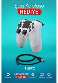 Resim Ps4 Joystick Tablet Telefon Pc Uyumlu Titreşimli Oyun Kolu 1 Adet - Şarj Kablo li 